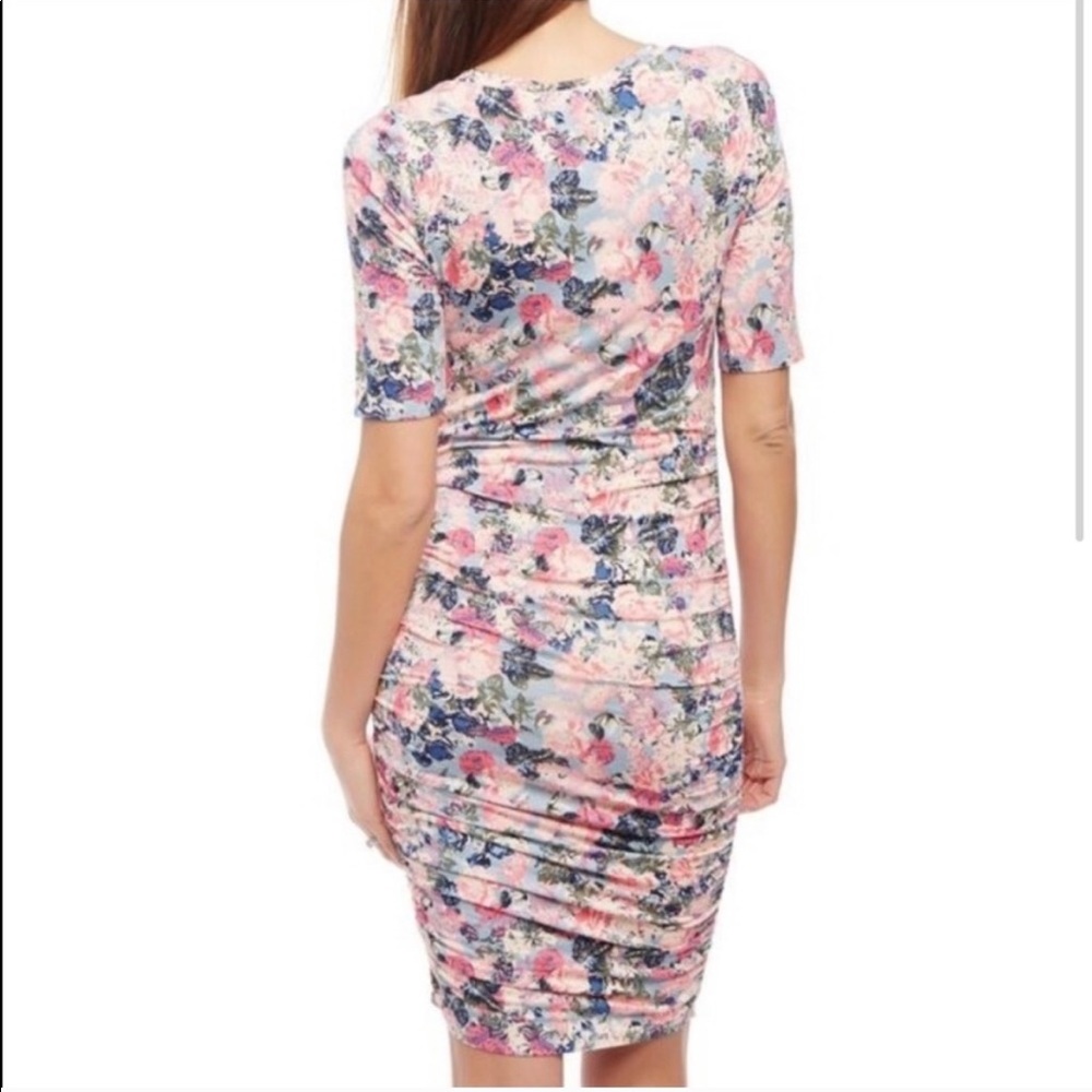 SOLD Motherhood Maternity Flowered fitted Dress Medium - Picture 3 of 8
